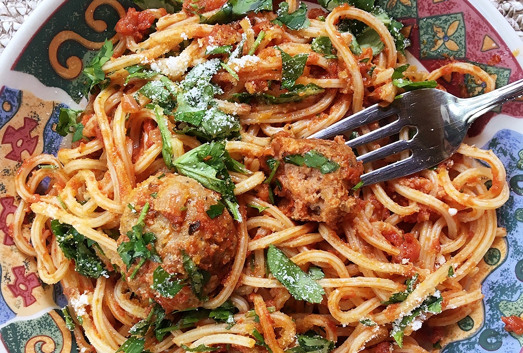 sauce tomate et boulettes de dinde